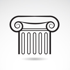 Classic, greek column - vector icon.