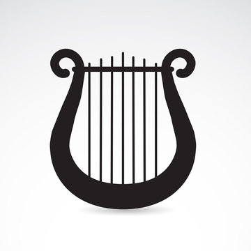 Classic harp vector icon.
