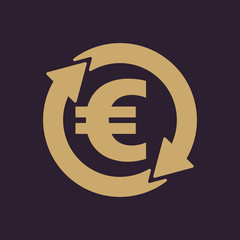 Obraz premium The currency exchange euro icon. Cash and money, wealth, payment symbol. Flat