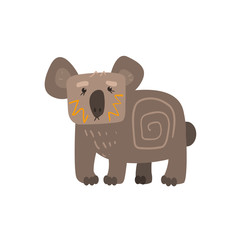 Fototapeta premium Koala Standing Flat Cartoon Stylized