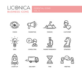Office, business modern thin line design icons and pictograms