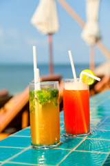 Mai Thai and Mojito Cocktails at the pool