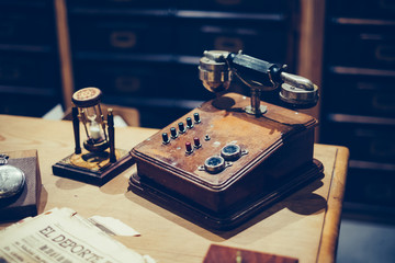 Close-up of an old phone