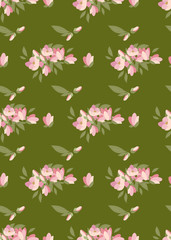 Floral magnolia retro vintage background