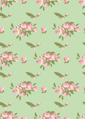 Floral magnolia retro vintage background