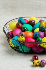 Multi-colored Easter eggs.