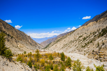 beautiful Landscape of Shispare peak in Autumn season. Northern Area of Pakistan