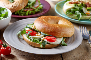 Fresh bagel sandwich
