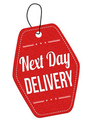 Next day delivery label or price tag