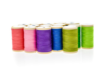 Different color Sewing Threads on a roll.