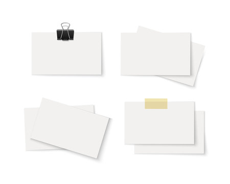 Set of blank white business cards