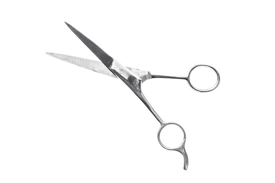 Hairdresser or barber silver professional scissors