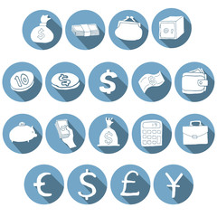 vector set of money icon