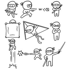vector set of ninja © olllikeballoon