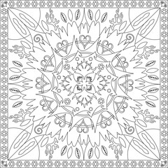 Page Coloriage pour Adultes Livre Design Motif Fleur Mandala Vecteur Illustration 