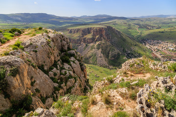 Views of Mount Arbel and rocks