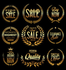 Obraz premium Sale Retro vintage laurel wreath labels