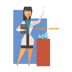 Scientist Woman Abstract Figure