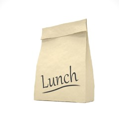 Lunch bag on white