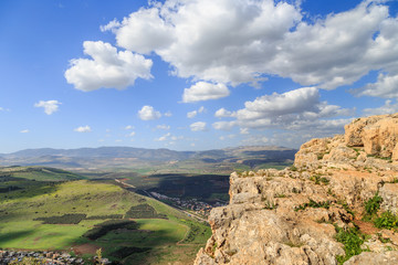 Views of Mount Arbel and rocks