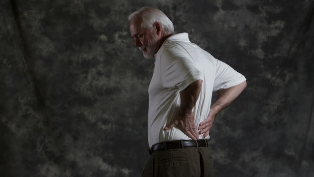 Senior man with back pain