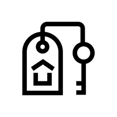 House key, real estate line icon.
