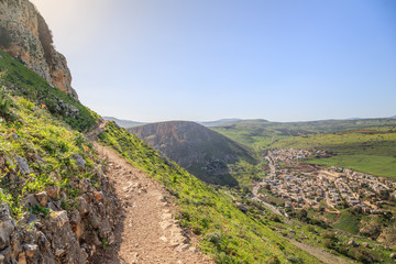 Views of Mount Arbel and rocks