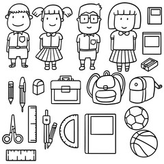 Fototapeta premium vector set of student and stationary