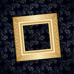 Vector picture frame on wall.