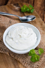 Fresh made Sour Cream (selective focus)