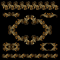 Vector set of borders, decorative elements.