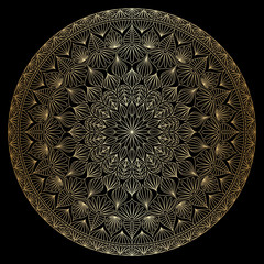 Vector gold round ornament.