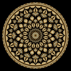 Vector gold round ornament.