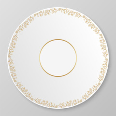 Vector gold decorative plate.