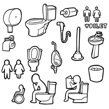 vector set of toilet icon
