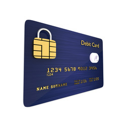 debit card isolated over white background