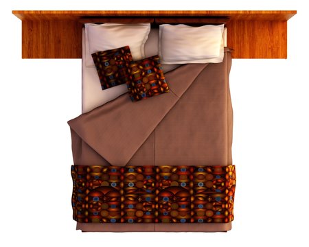 Bed Top View Isolated On White