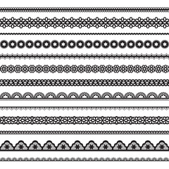 collection of vector seamless lace - obrazy, fototapety, plakaty