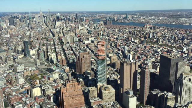 Lower and Midtown Manhattan buildings,aerial view of New York City