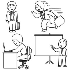 vector set of businessman
