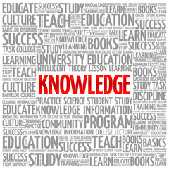 KNOWLEDGE word cloud, education concept background