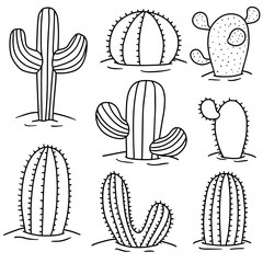 Fototapeta premium vector set of cactus
