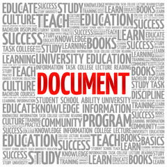 DOCUMENT word cloud, business concept background