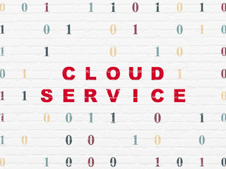 Cloud technology concept: Cloud Service on wall background