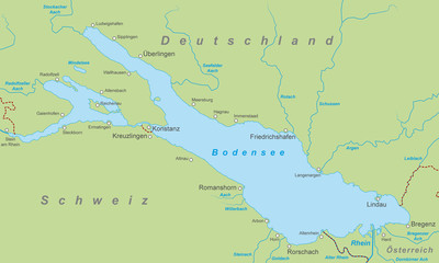 Der Bodensee - Karte in Grün
