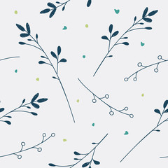 Seamless vector floral pattern. Love illustration of cute  flowe