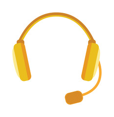 Radio headphones vector illustration, webinar tool isolated on white background.