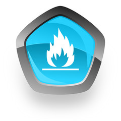 pentagon blue vector web icon