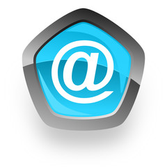 pentagon blue vector web icon