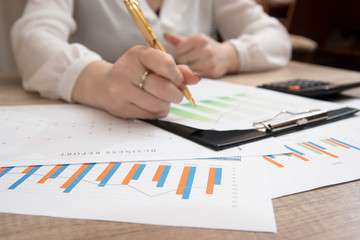 business woman working in office